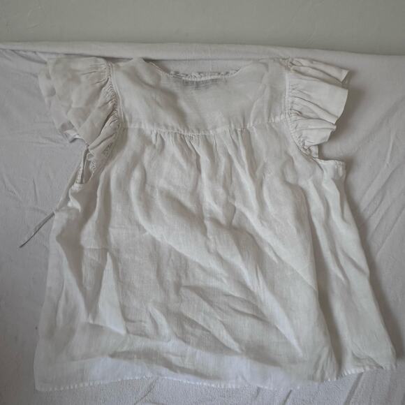 Marc New York Women’s Blouse White V-Neck Flutter Sleeve Top Size X Large Causal - Picture 3 of 4